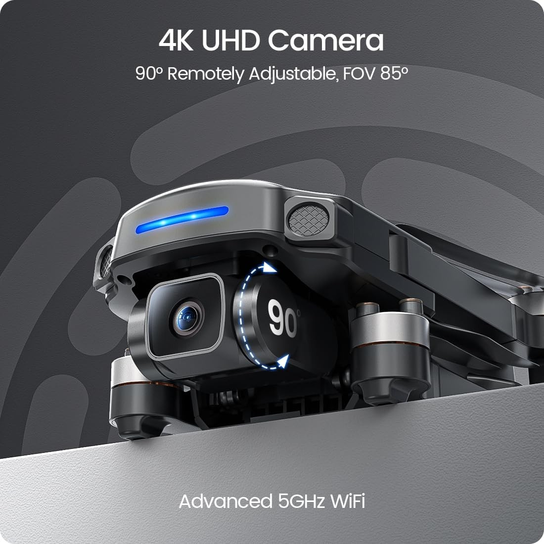 Holy Stone GPS Drone with 4K UHD Camera for Adult Beginners; HS360S 249g Foldable FPV RC Quadcopter with 10000ft Control Range, Brushless Motor, Follow Me, Smart Home, 5G Transmission