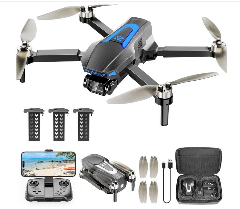 Adult Drone 4K Beginner Brushless Motor Drone FPV Foldable RC Quadcopter 3 Batteries 45 Minutes Flight Time Out of Range Lost Alarm Male Boys Toys